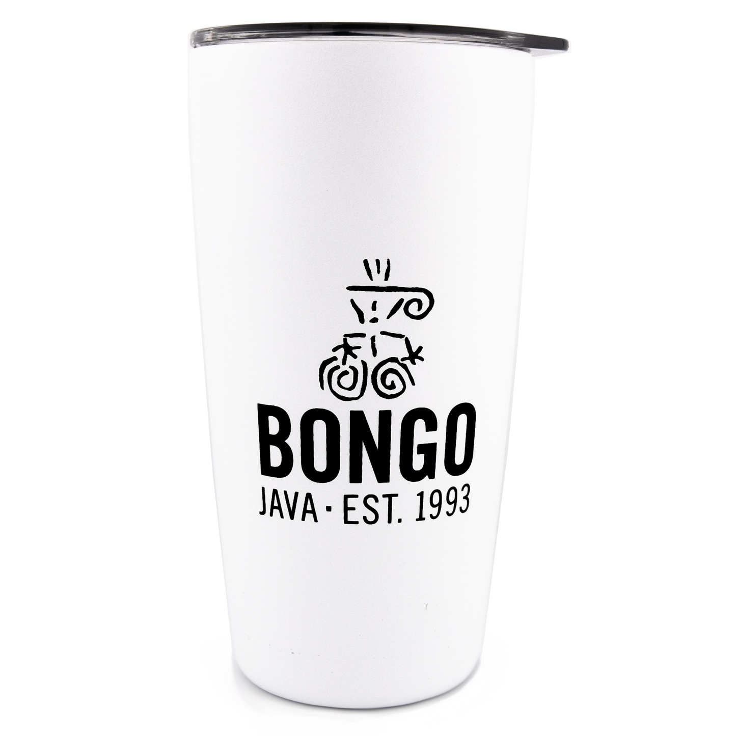 Bongo Java 16 oz Tumbler with Slide Lid (White) - BongoJava.com
